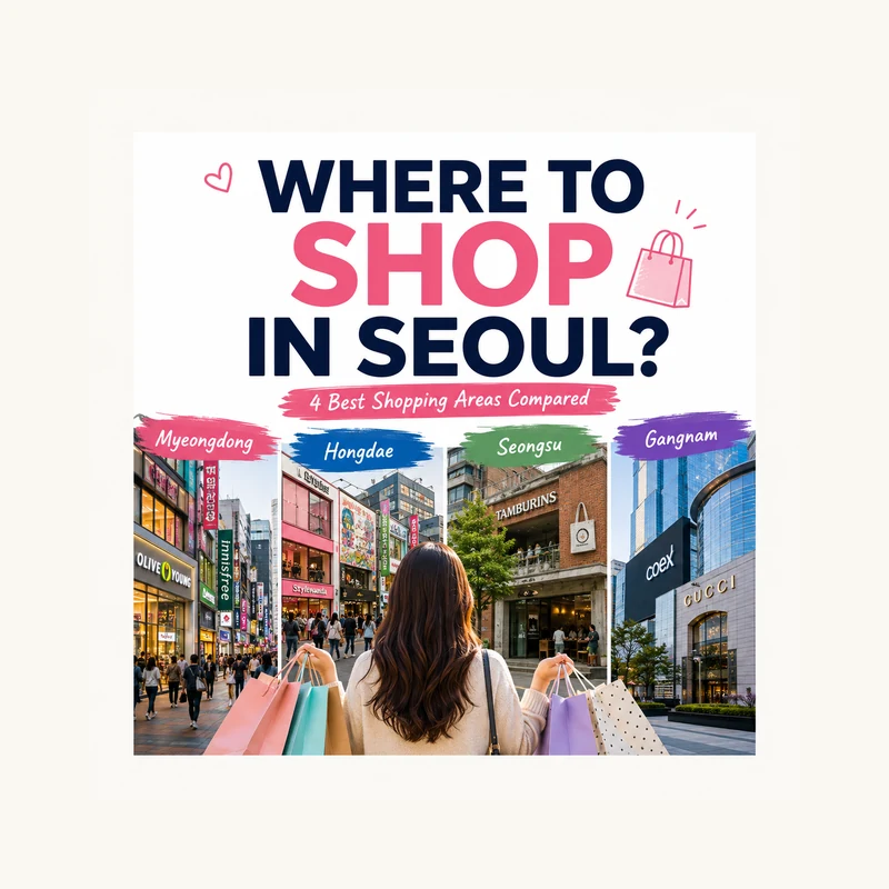 Where to Shop in Seoul: Myeongdong vs Hongdae vs Seongsu vs Gangnam (2026)